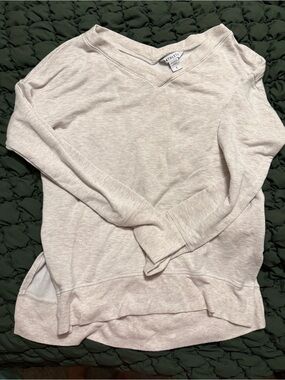 Athleta Slouchy V-Neck Split Side Loungewear Sweatshirt